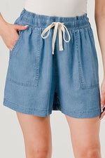 Chambray Tencel Shorts | Mineral Washed Denim