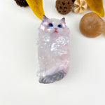 Jaw Hair Clip | White Fluffy Cat