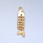 Fish Charm | 24K Gold Filled Minimalist Fish Skeleton