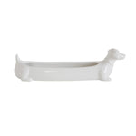White ceramic dachshund cracker dish