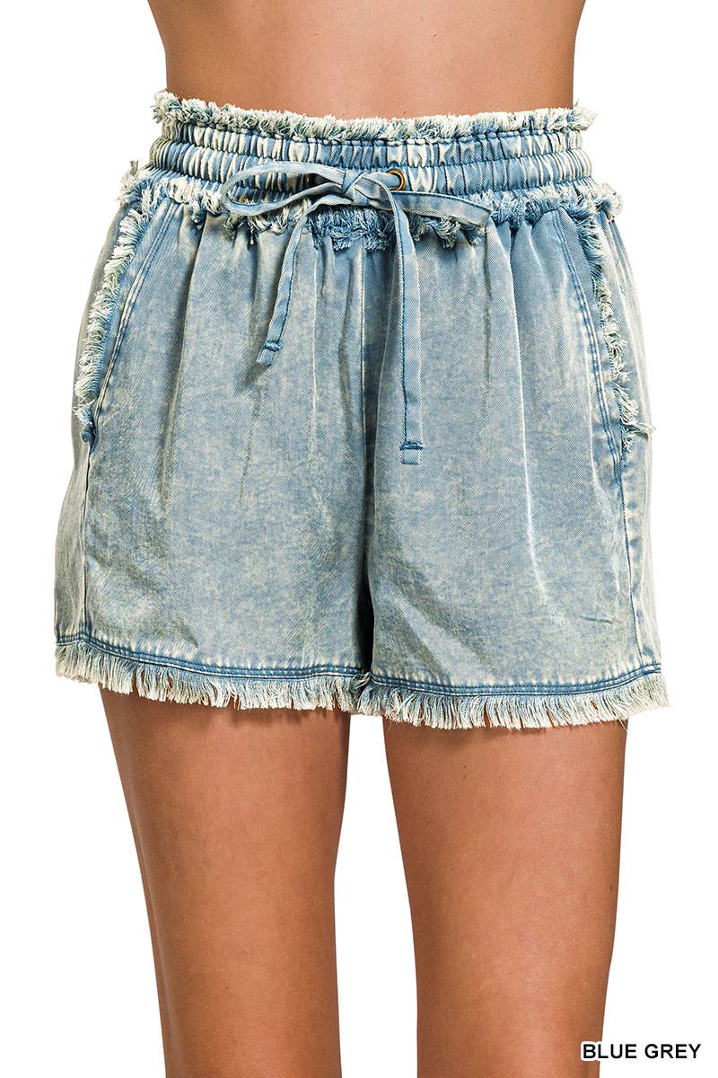 Tencel Shorts | Mineral Washed w/ Pockets