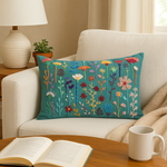 Lumbar Pillow | Cotton Embroidered Decorative Pillow 16X24