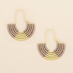 Scout Beaded Earrings | Chromacolor Miyuki U-Hoop Earring - Pewter/Gold