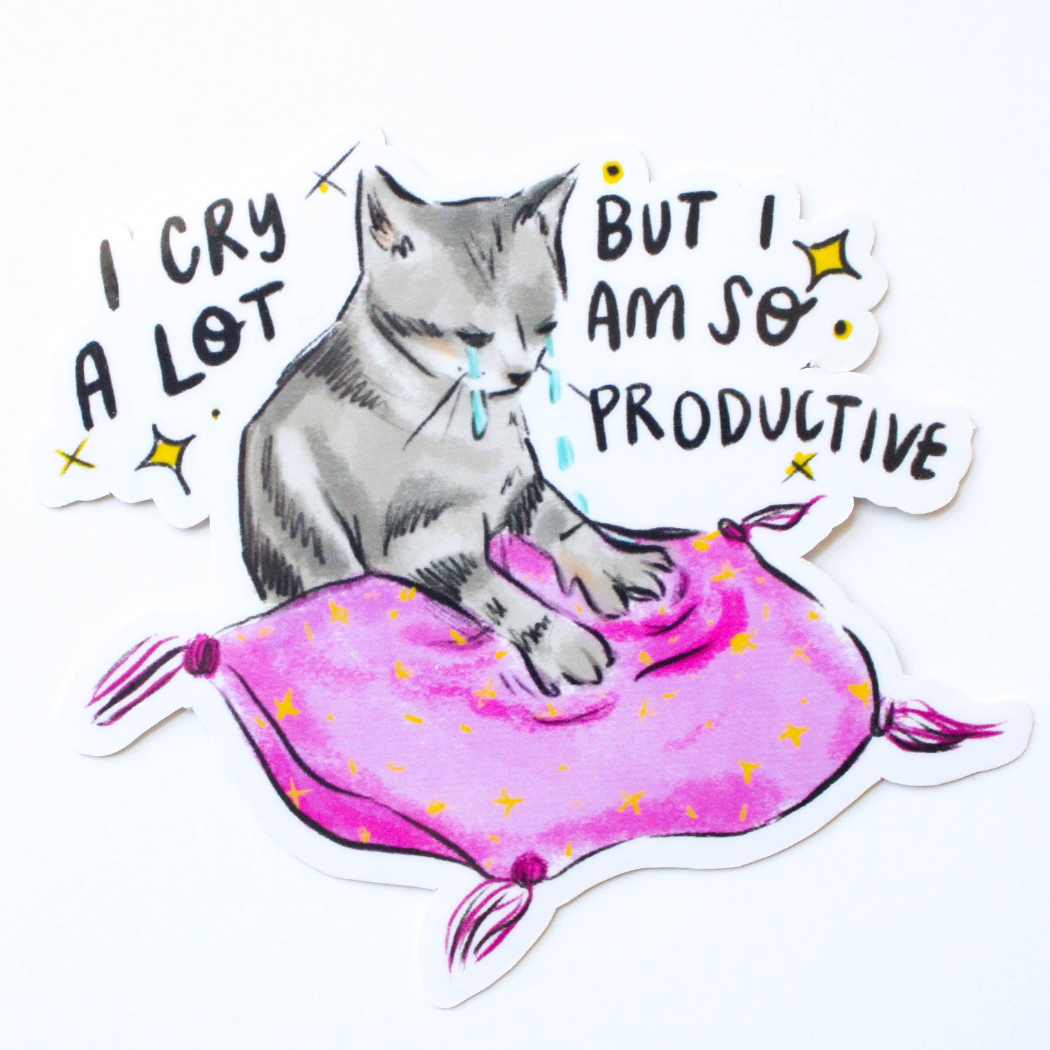 Sticker | I Cry A Lot Cat Vinyl