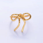 Bow Ring | 24K Gold Filled Ribbon Bow Minimalist - Gold