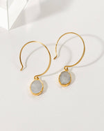 Pacific Threader Hoop Earrings | Moonstone 14K