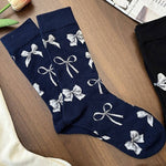 Women's Socks | BOW Print MID CALF LENGTH