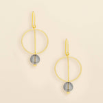 Refined Glass Drop Earrings | Smoke/Gold