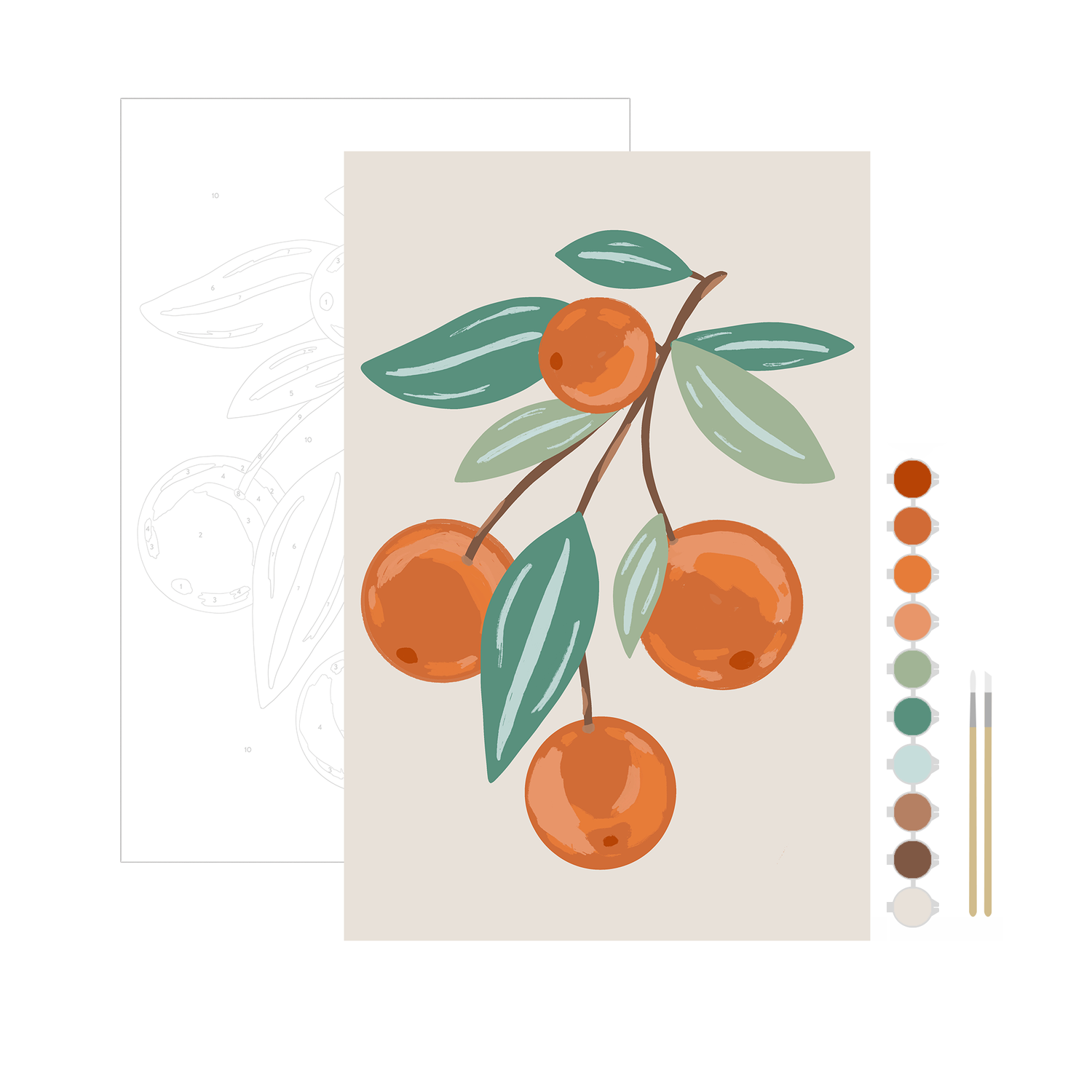Art Paint Kit | Citrus Branch Meditative Art Paint by Number Kit