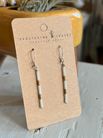 Earrings | Champagne and White Beaded