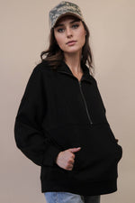 Sweatshirt | Half Zip-UP Oversized | Black
