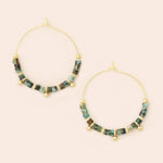 Stone Disc Hoop Earring | African Turquoise/Gold