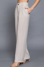 Linen Pants | Elasticized Back Waist Stripe