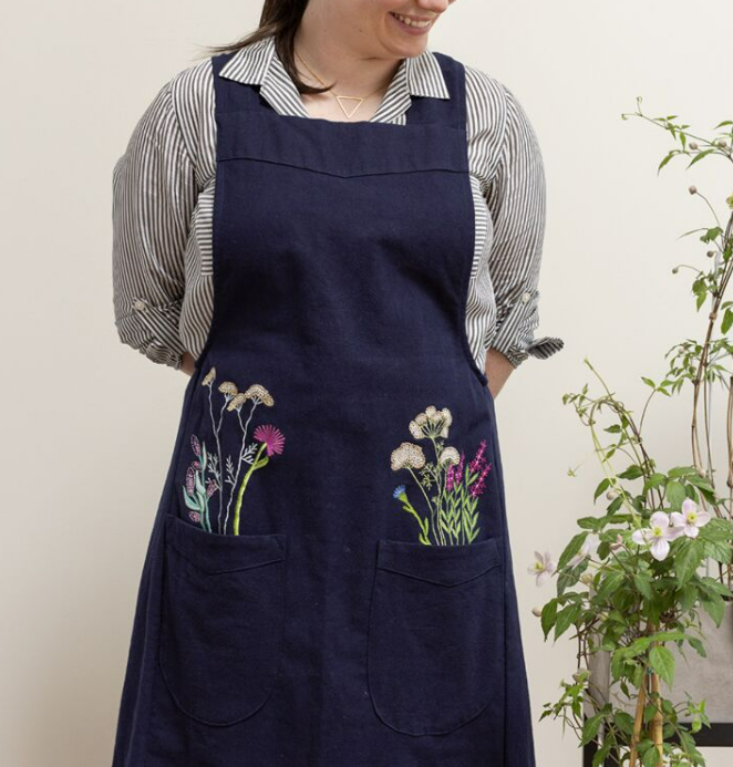 Wrap Apron | Embroidered Wildflowers