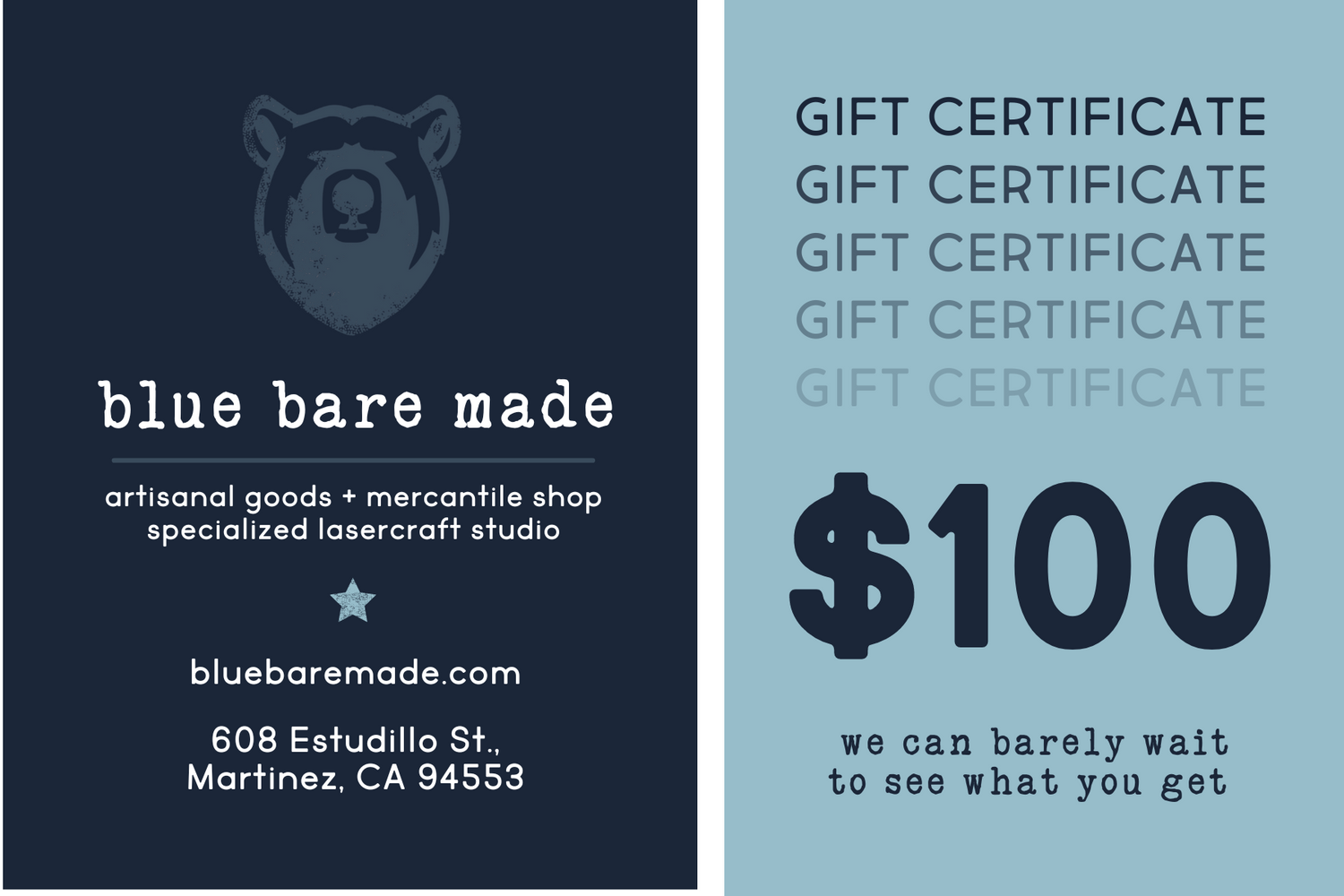 GIFT CARD | BLUE BARE MADE