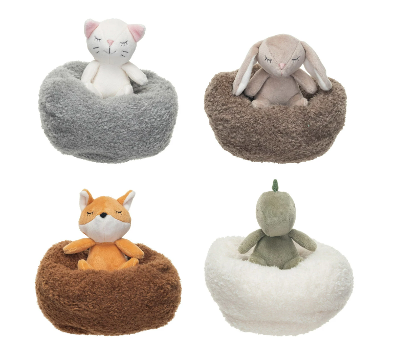 Mini Plush Animals with Beanbag Pillow
