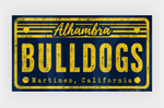 Vinyl Sticker Decal | Alhambra High School Bulldogs License Plate - Mirrored