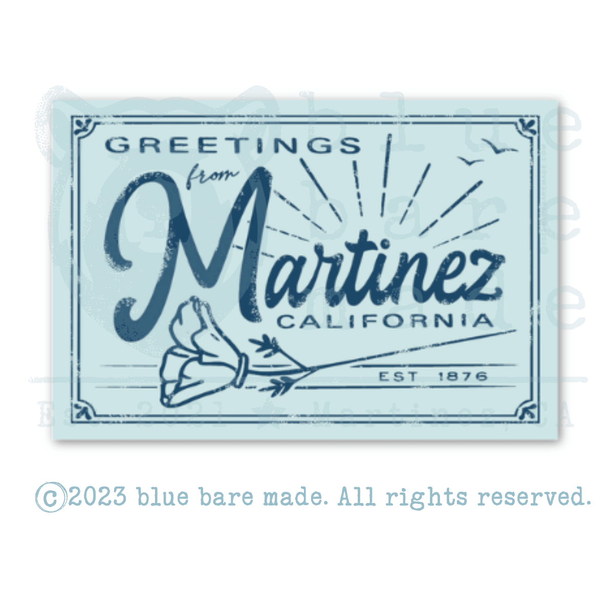 Sticker | Greetings from Martinez Vintage Postcard