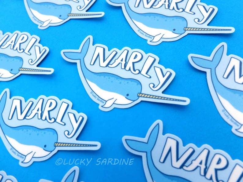 Sticker | Narwhal, Narly Sea Unicorn, Whale Vinyl Sticker