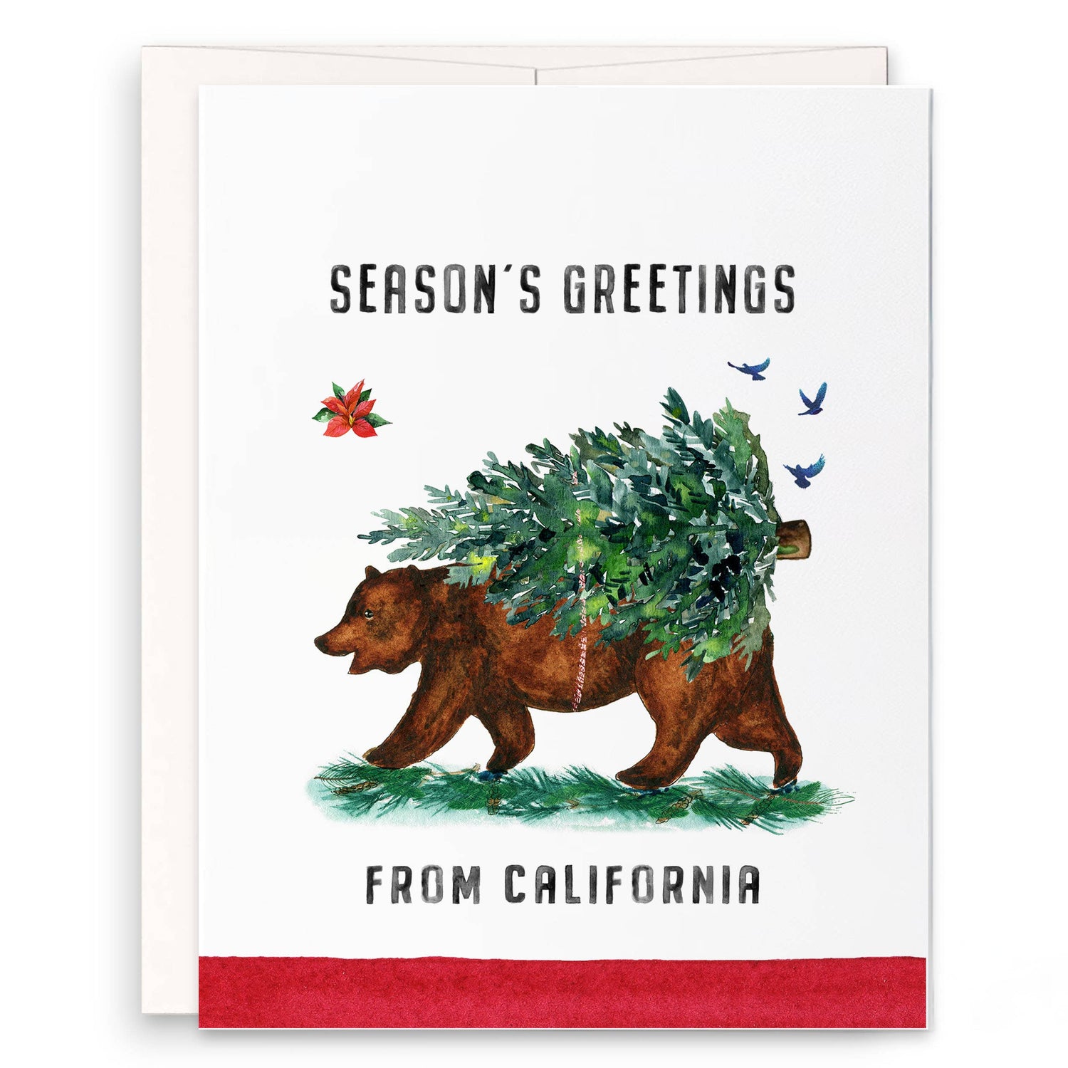 Greeting Card | California Bear Flag Seasons Greeting
