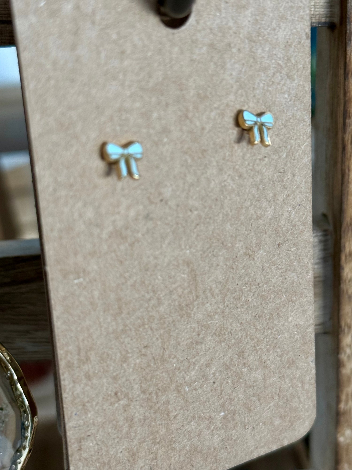 Stainless Earring Studs | Tiny Blue Bows