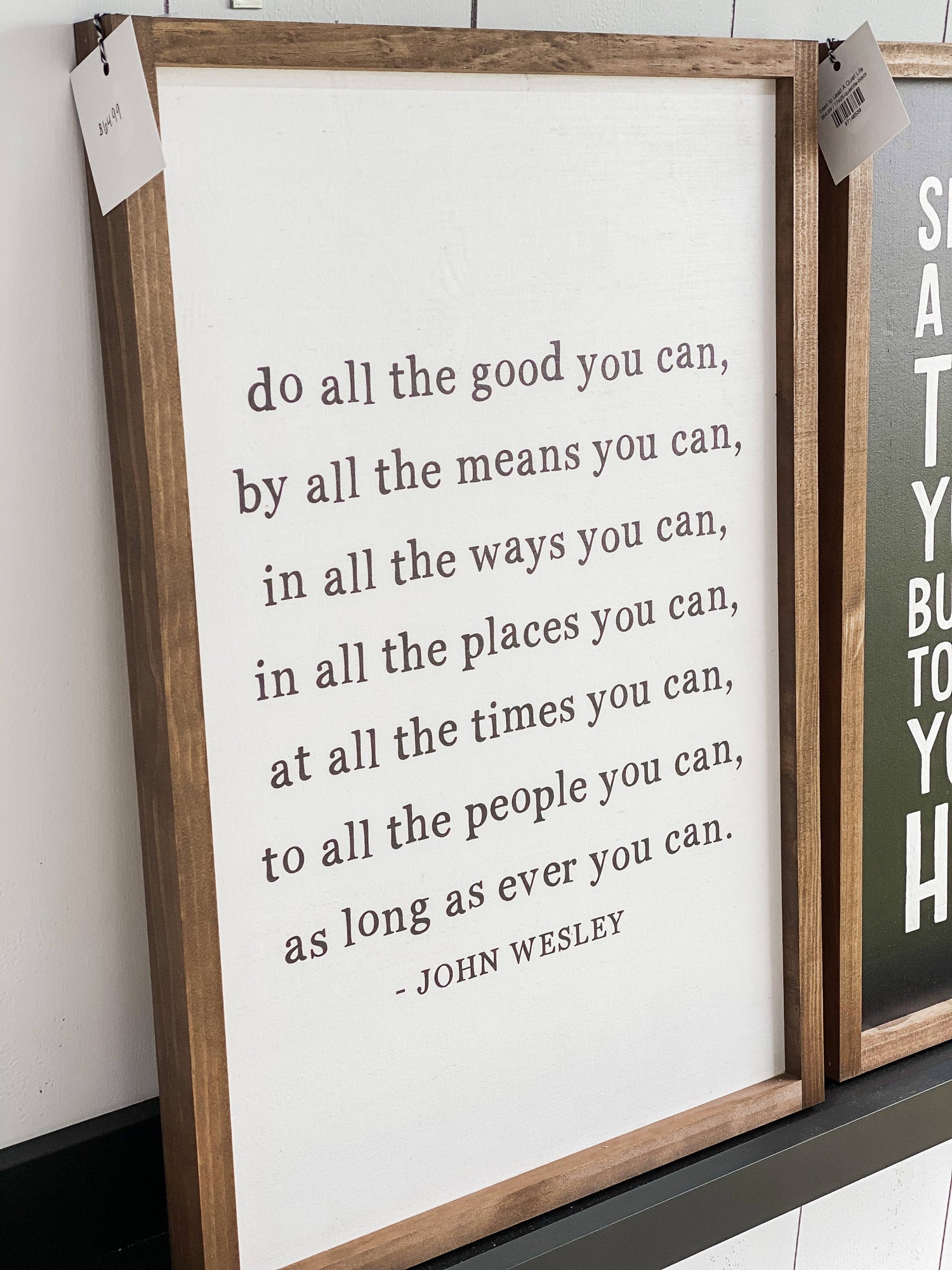 Handmade Framed Art | Do All the Good You Can, By All the Means You Can