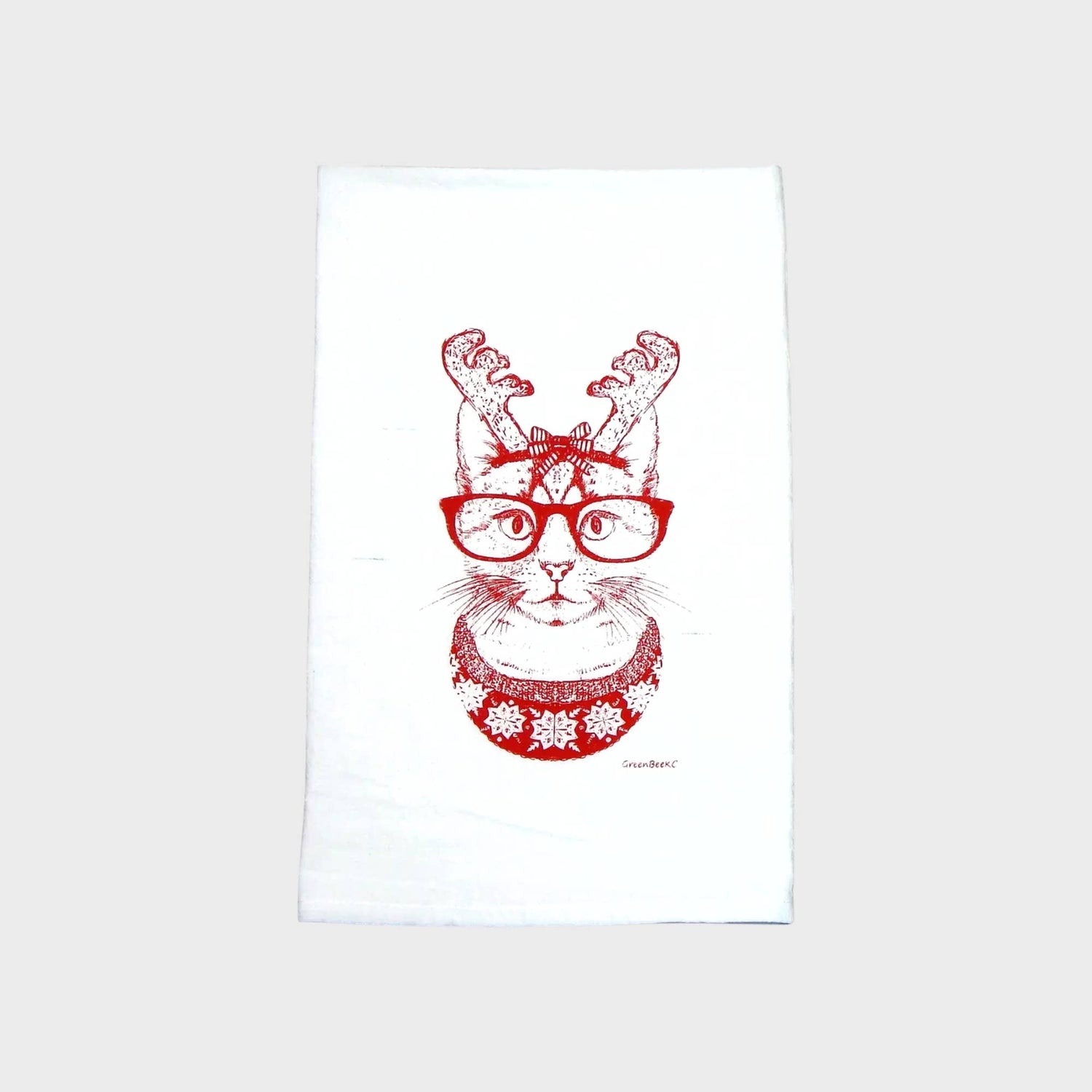 Christmas Cat Kitchen Towel | Tea Towels | Kitchen Towels