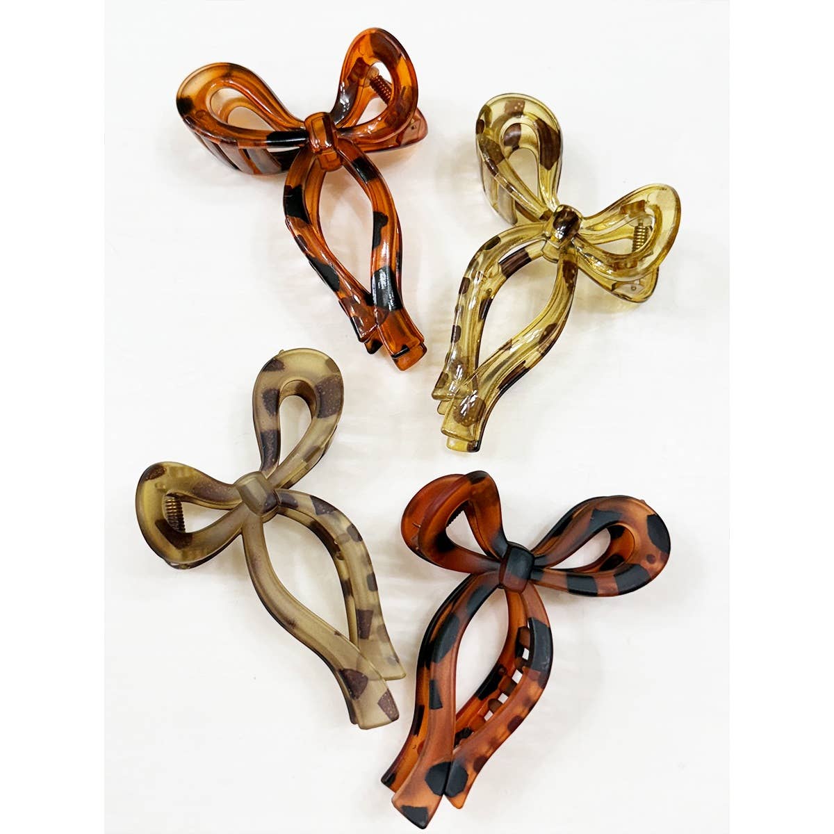 Bow Hair Clip | Matte and Glossy Leopard Bow