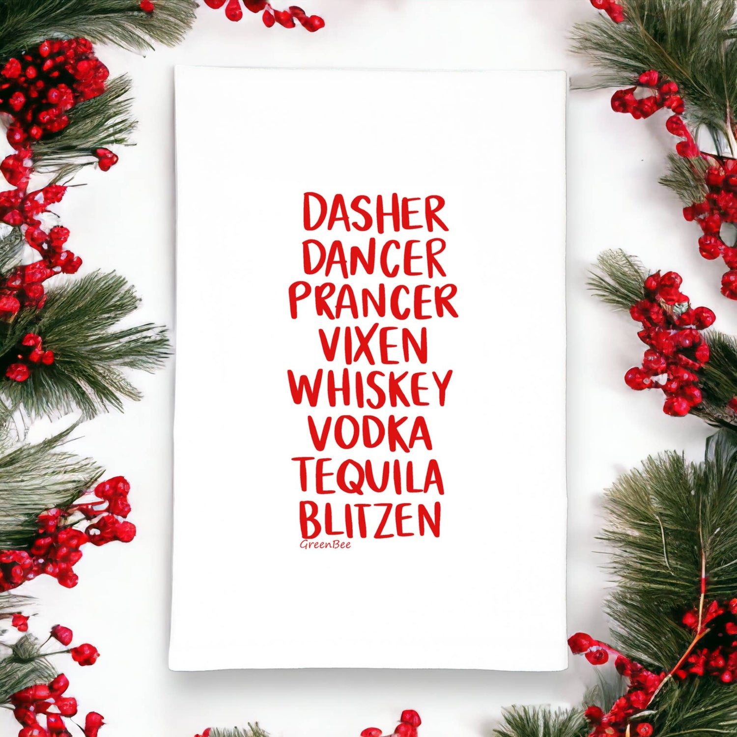 Kitchen Towels | Dasher Dancer Reindeer Names Funny Christmas