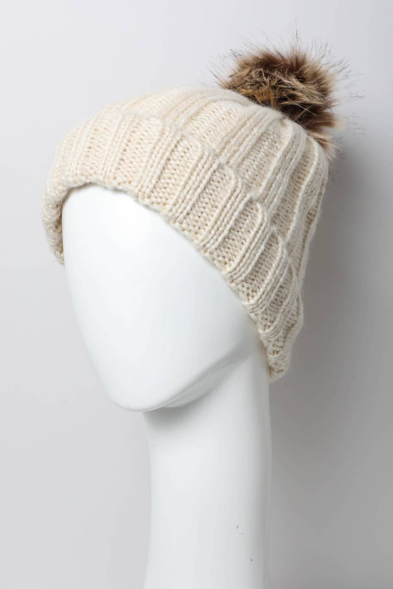 Pom Beanie | Ivory