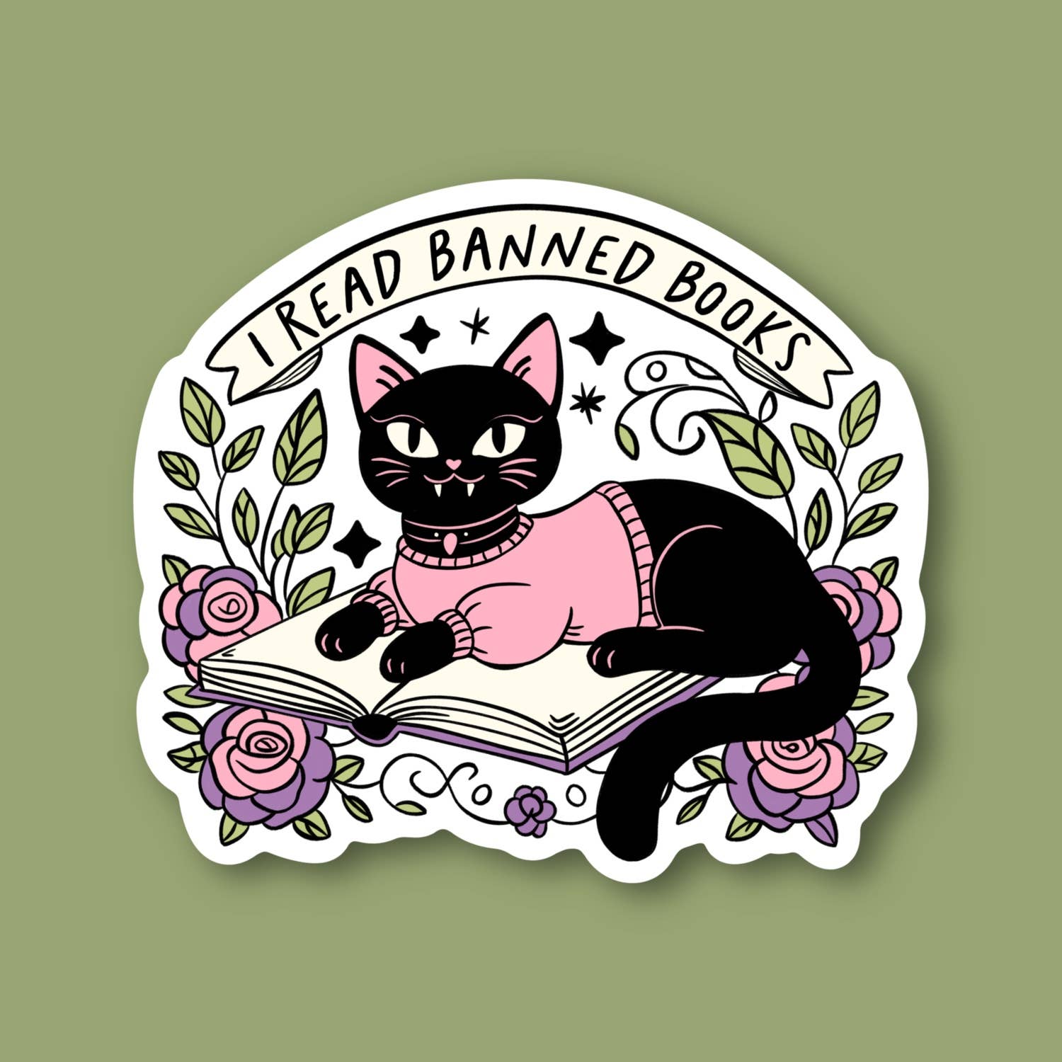I Read Banned Books, Trendy Booktok, CatSticker