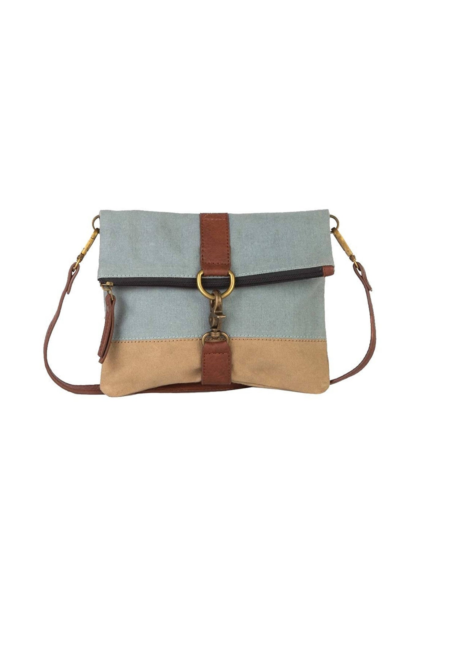 Fold-Over Crossbody Bag | Upcycled Military Canvas