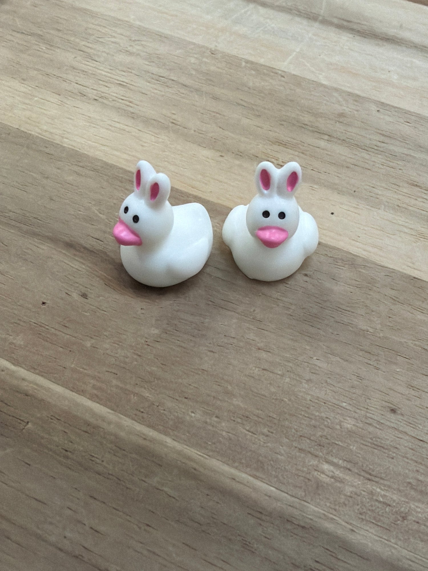 Pair of Tiny Bunny Duck Figurines