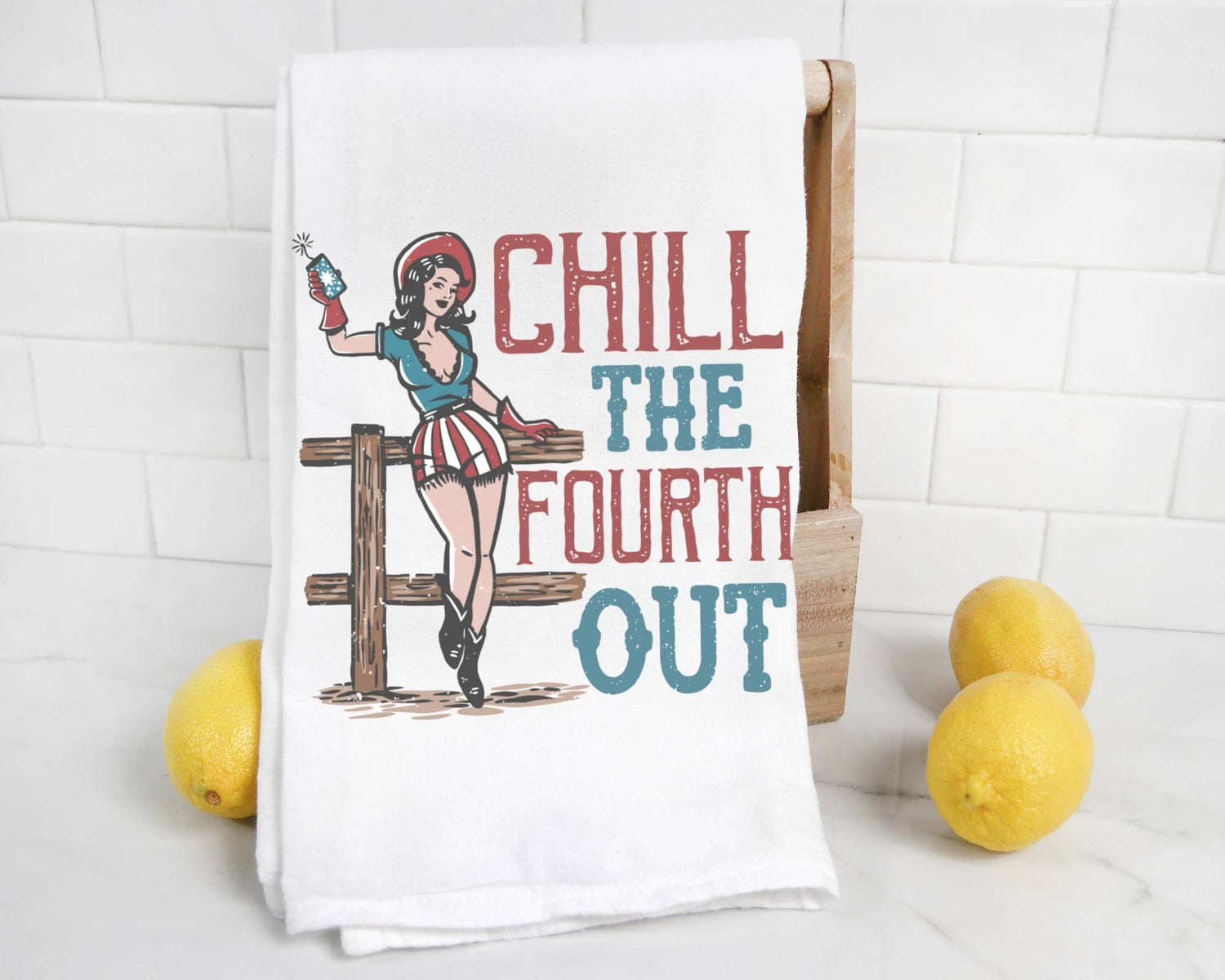 Kitchen Towel | 4th of July Retro Chill the Fourth Out