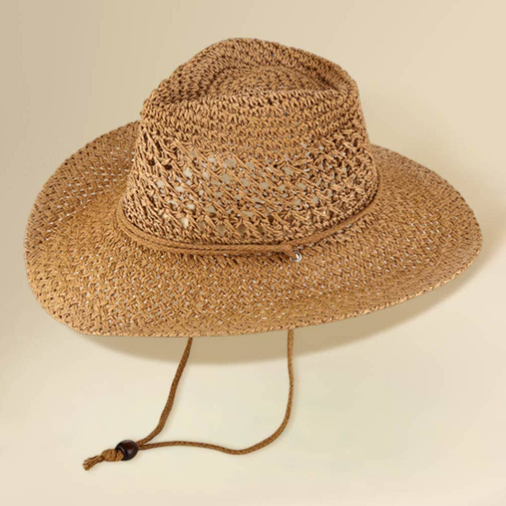 Summer Sun Hat | Woven Wide Brim Beach Sun Fedora Hat