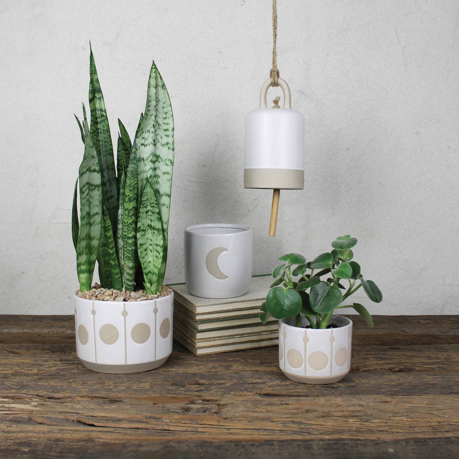 Ceramic Bell | Cielo Bell |  10” jute hanger
