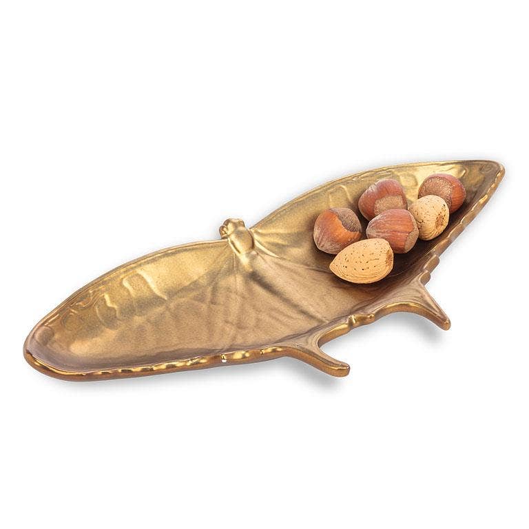 Gold Dish | Wide Butterfly 9.5"W