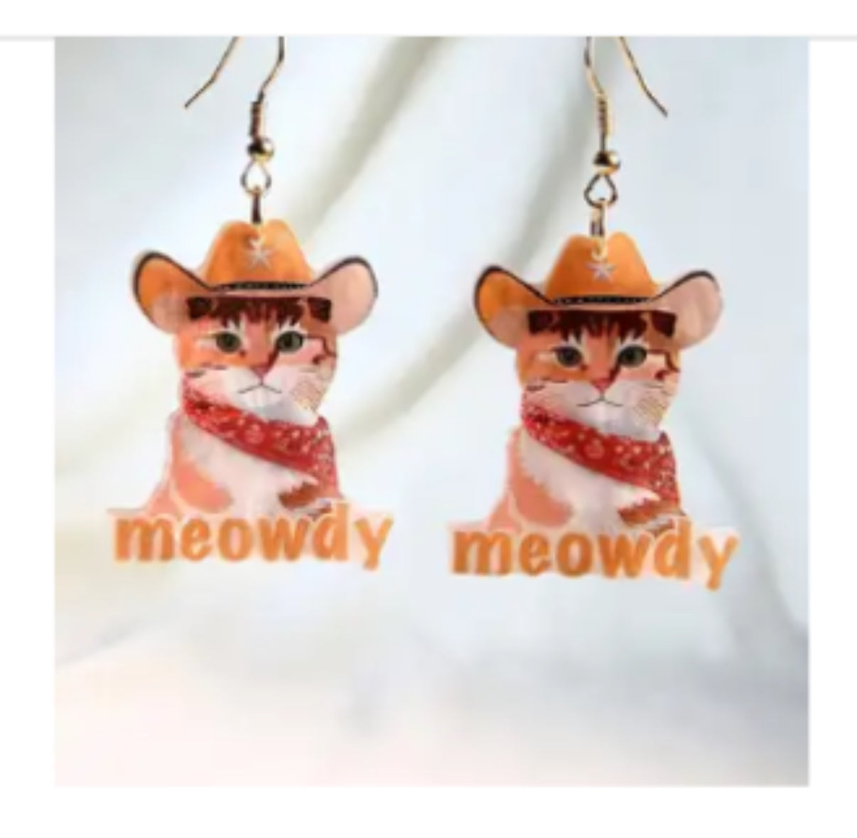 Valentine's Earrings | Meowdy Cowboy Cat