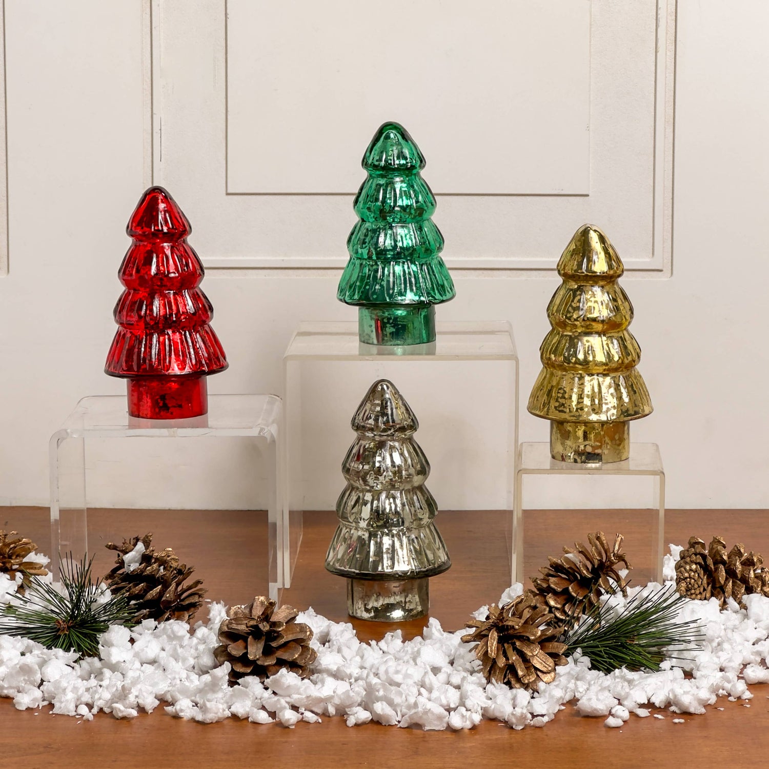 Holiday Mini Tree | Red Mercury Glass