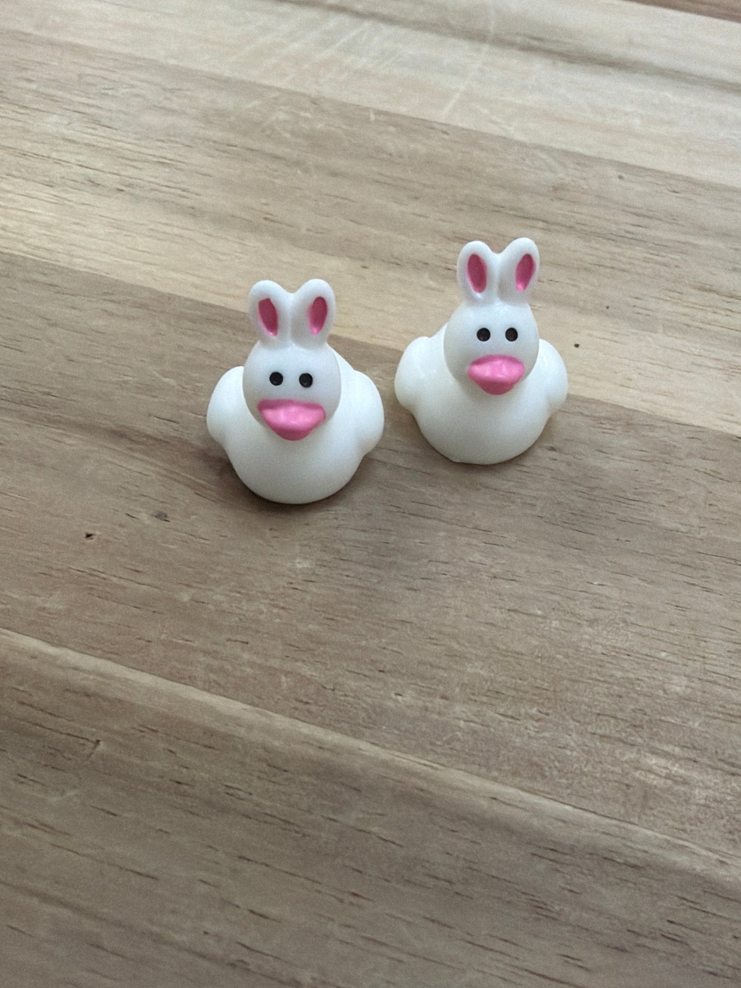 Pair of Tiny Bunny Duck Figurines