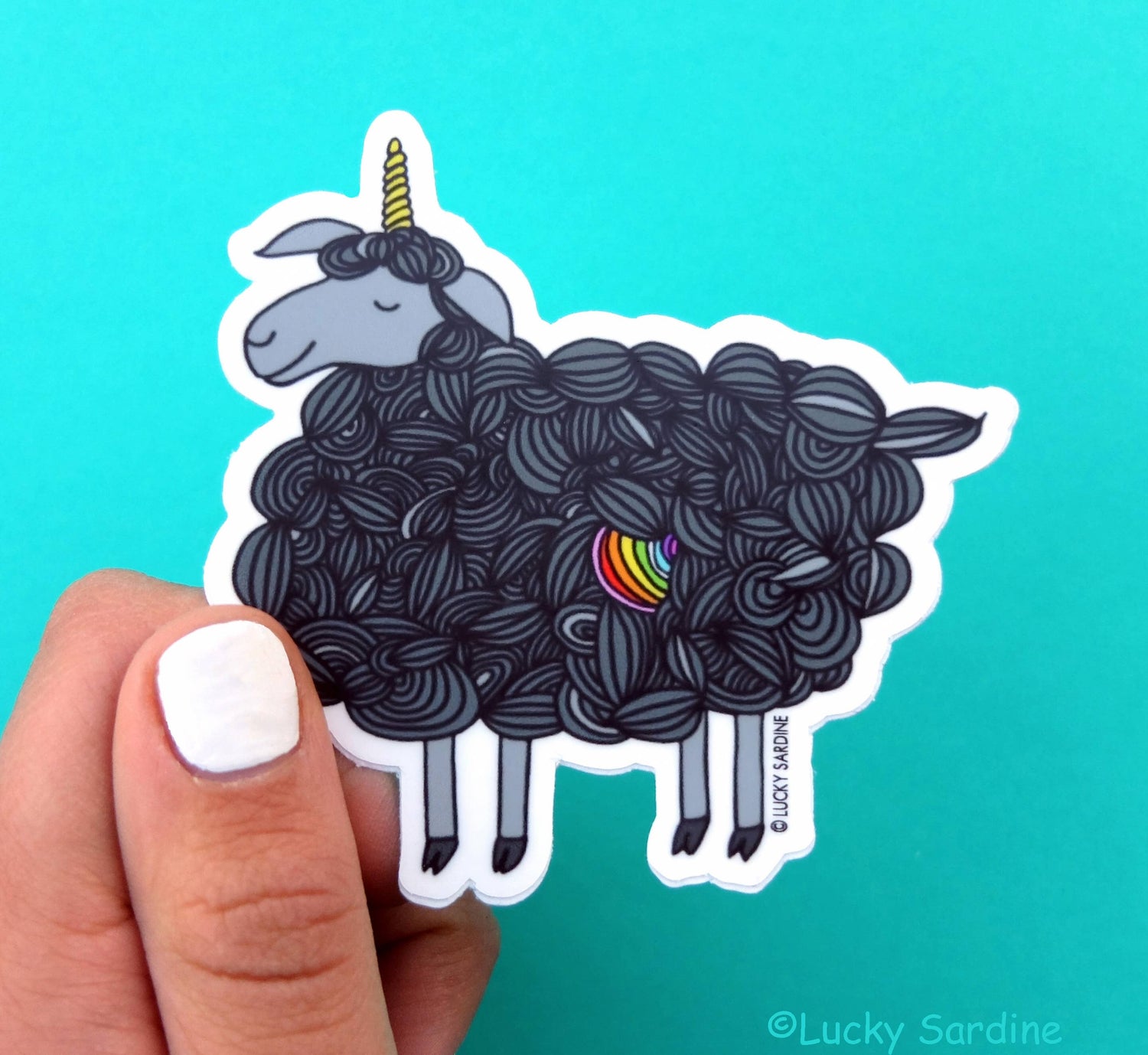 Sticker | Black Sheep Unicorn, Magical Rainbow Self Love Vinyl Sticker