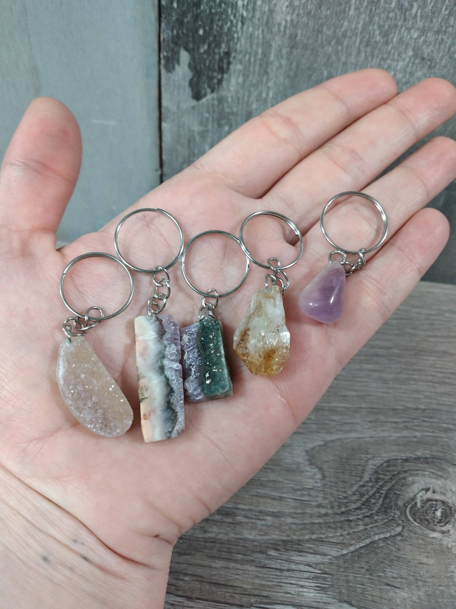 Assorted Gemstone KeyChain Set