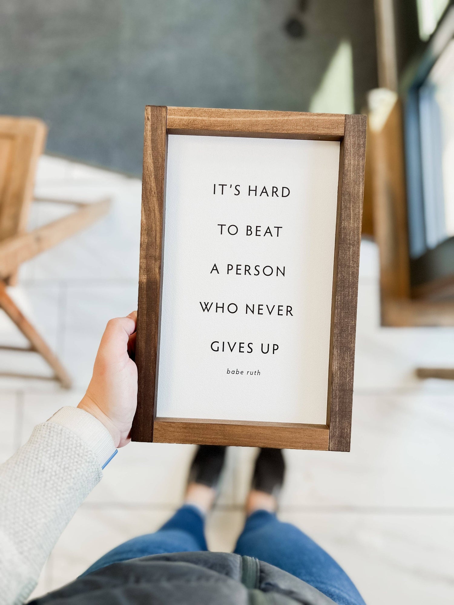 Handmade Framed Art | It's Hard to Beat a Person Wall Art, Wall Decor, Home Decor