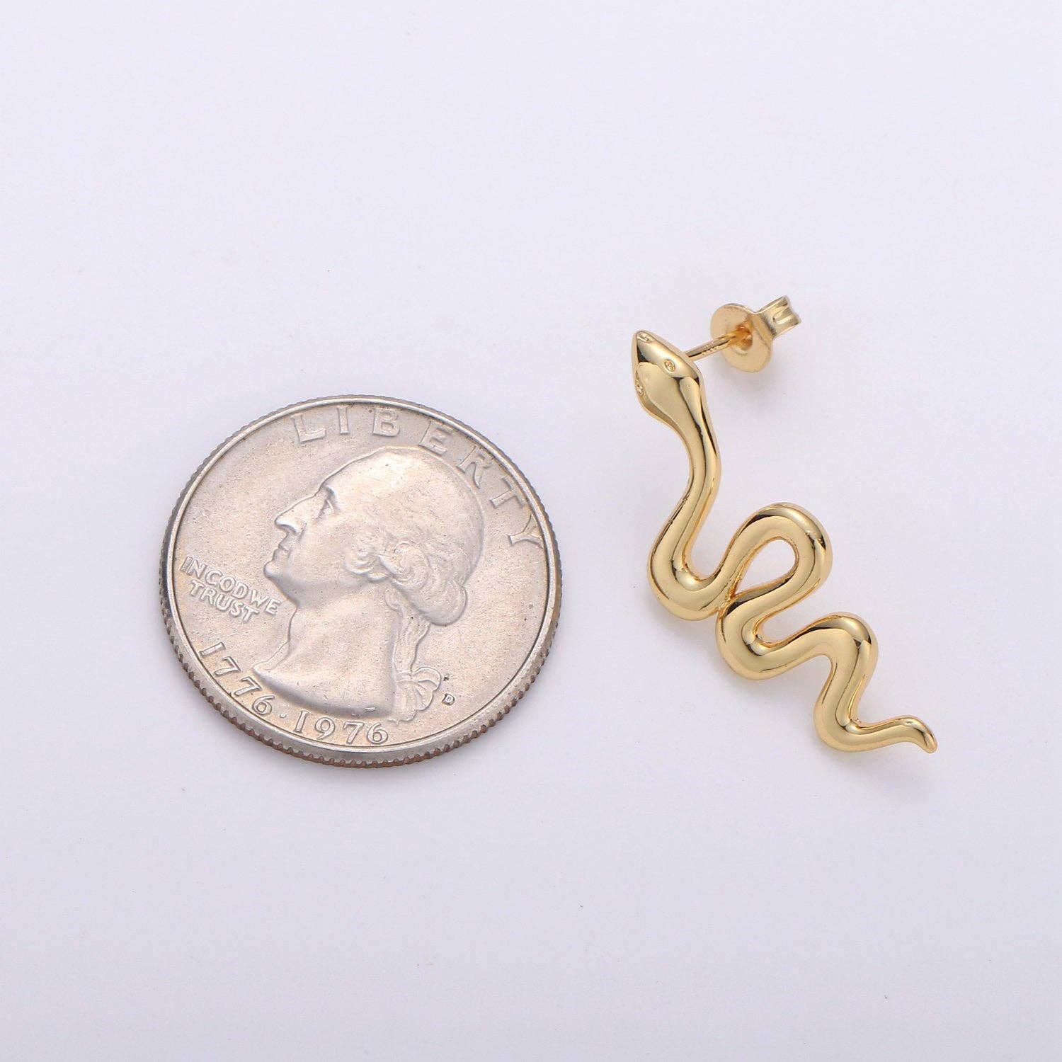 Gold Stud Earrings | Delicate Snakes