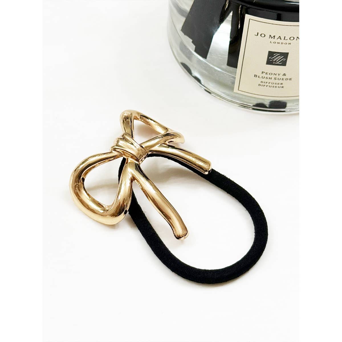 Ponytail Holder | Gold Metal Bow