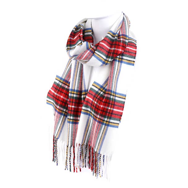 Scarf | White Plaid Winter