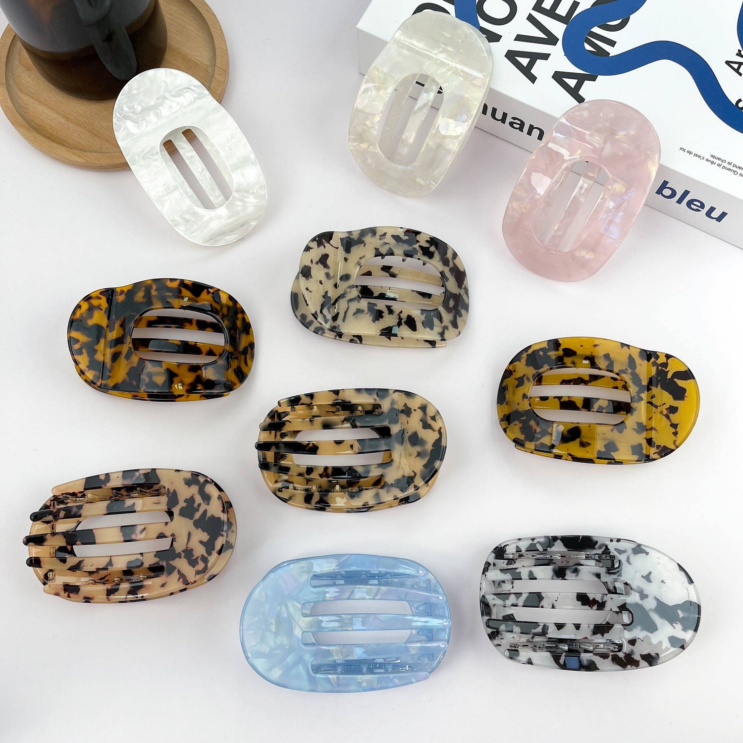 Flat Round Matte Hair Clips