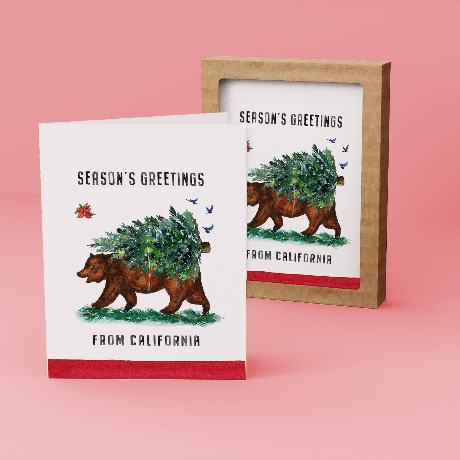 Greeting Card Set of 6 | California Bear Christmas