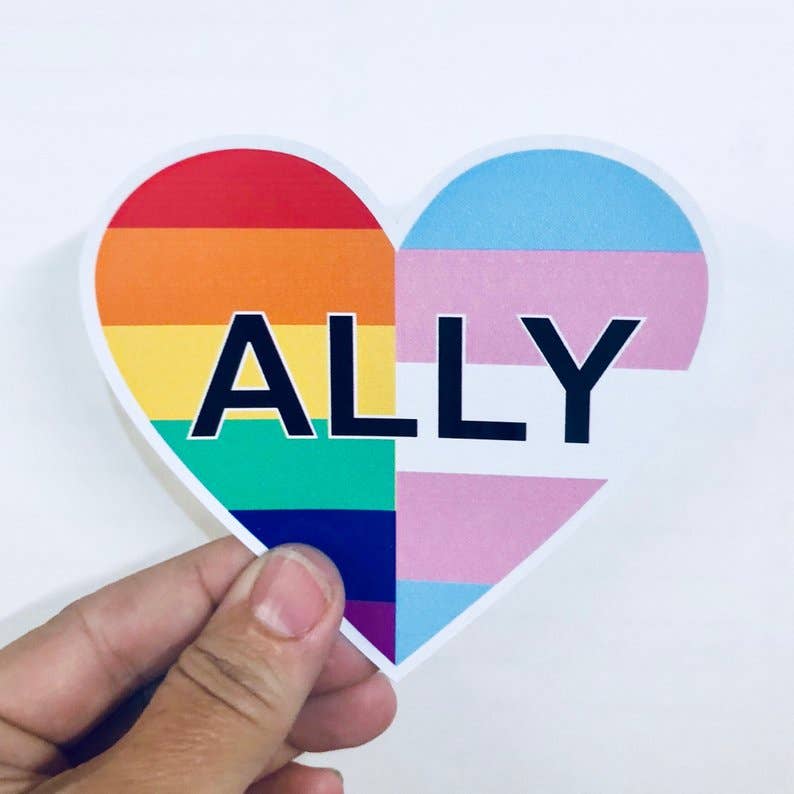 Ally equality LBGTQ+ heart sticker