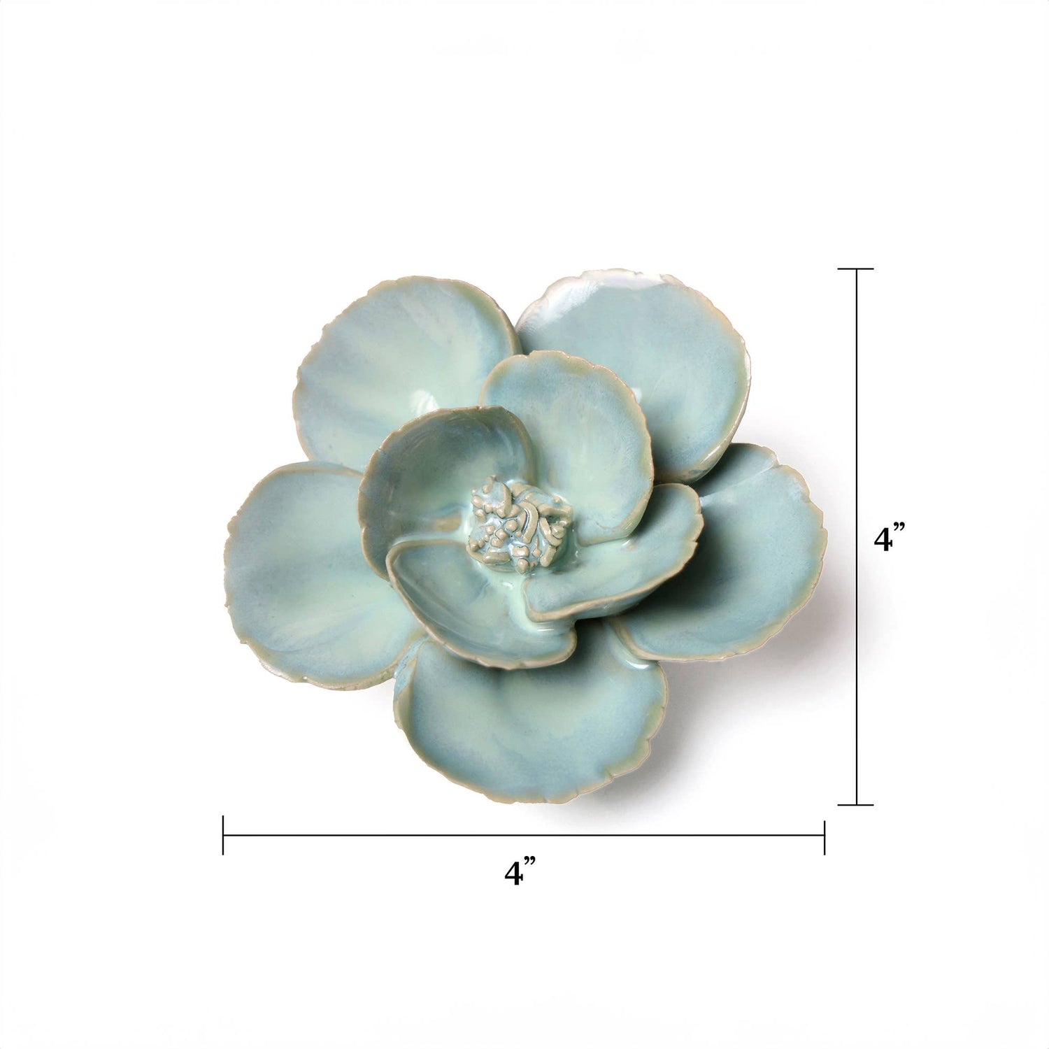 Handmade Ceramic Flower | Teal Lotus